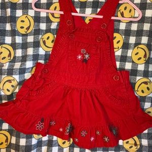 Red Oshkosh Overalls Dress